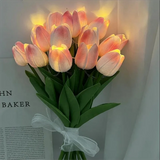 NNEOBA 10pcs LED Tulip Artificial Flowers Bouquet for Home Decoration
