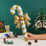 NNEOBA Golden Bow Candy Cane Handheld Stick Balloon for Christmas