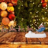 NNEOBA Christmas Village LED Santa's Sleigh & Reindeer Ornament (5PCS )