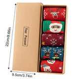 NNEOBA Christmas Santa Reindeer Wool Socks Set (5 Pcs)
