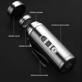 NNEOBA 1L Stainless Steel Thermos Bottle LED Temperature Display Silver