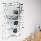 NNETM Wall-Mounted Multifunctional Kitchen Pot and Lid Rack