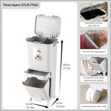 NNETM Multi-Tier Kitchen Trash Can with Lid