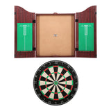 18-Inch Dartboard with Steel Darts and Wooden Cabinet