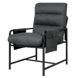 Levede Metal Framed Lounge Chair Linen in Dark Grey-1919278353454600200