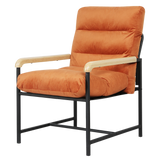 Levede Metal Framed Lounge Chair Velvet in Orange-1919278353270050824