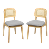 Levede 2x Dining Chair Wood Rattan Armless Natural-1937319814116806664
