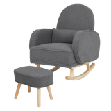 Levede Fleece Rocking Chair with footstool-1937319794885922824