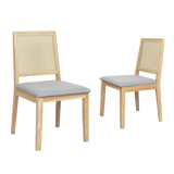 Levede 2x Rattan Dining Chair Solid Wood Lounge-1937319813655433224