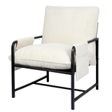 Levede Metal Framed Lounge Chair Corduroy in Beige-1919278353102278664