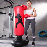 NNETM 1pc Inflatable Fitness Boxing Bag Stand - Durable Martial Arts Training Aid(Red)