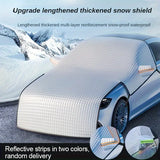 NNETM Silver Extended Front Windshield Snow Cover - Winter Snow and Frost Protection