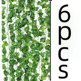 6pcs Lifelike Artificial Ivy Garland- Vibrant Green Plastic Foliage with Detailed Leaves for Weddings, Parties, and Home Decor | No Power Needed, Featherless- 100CM/ 39.37IN