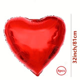 NNETM 4pcs Large Red Heart Balloons Valentine's Decor