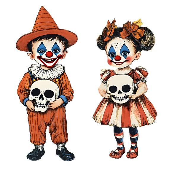 NNETM Vintage Halloween Yard Decorations Boy & Girl Set