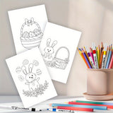 NNETM 32pcs Easter Greeting Coloring Cards with Markers