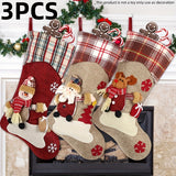 NNETM Classic Christmas Stocking Set Polyester Decor (3pcs)