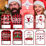 Christmas Gift Tags 20pcs Red Plaid Paper Labels