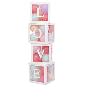 NNETM Transparent Balloon Box Set with White LOVE Letters