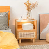 NNETM Modern Minimalist Bedside Table w/ Storage - Bamboo