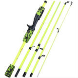 NNETM Ultralight 5-Section Travel Fishing Rod with Comfortable EVA Handle - Yellow