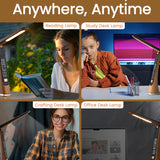 Foldable Rechargeable LED Desk Lamp with Time and Date Display