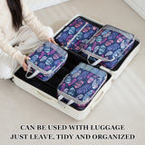 NNETM Feather Print Travel Compression Bag Set Organizer