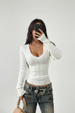 Women's Ribbed V-Neck Top
