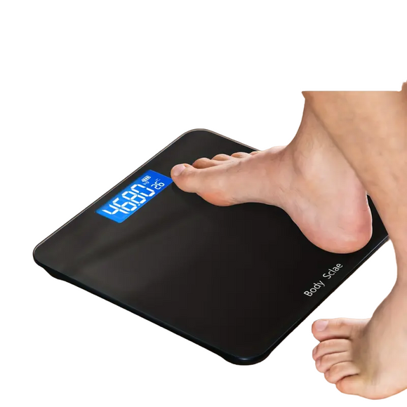 NNETM Ultra Slim Digital Bathroom Scale - Most Accurate Body Weight Scales Large Backlit Display | Black