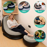 NNETM Portable Inflatable Sofa Bed with Footrest Waterproof Outdoor