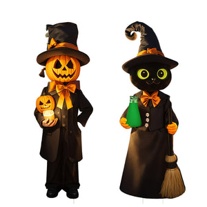 NNETM Halloween Cat Pumpkin Yard Lawn Ornaments