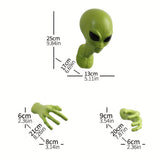 Green Alien Latex Pendant/1pc 3D Alien Sculpture with Small Wall-Mounted Head And Hands/Perfect for Sci-Fi Decoration And Collection Inspired by Area 51