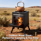 Portable Folding Firewood Camping Stove – Multifunctional Wood Burning BBQ & Picnic Stove