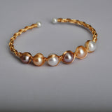 Elegant Pearl-Inlaid Bracelet for Women – Classic Fashion Jewelry Gift