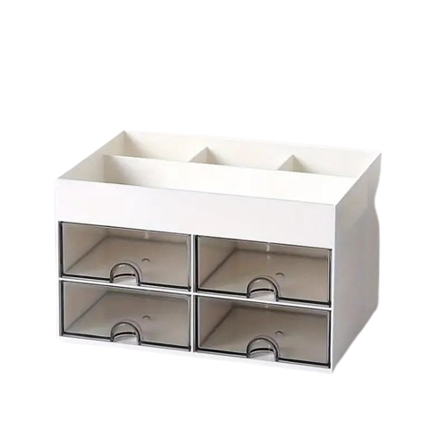 NNETM Elevate Beauty Space with 4-Drawer Desktop Makeup Organiser