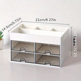NNETM Elevate Beauty Space with 4-Drawer Desktop Makeup Organiser