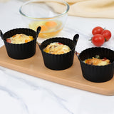 NNETM 6pcs Black Silicone Air Fryer Baking Cups Non-Stick Kitchen Molds