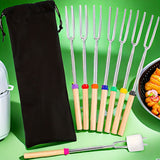 NNETM 8pcs Extendable Stainless Steel Marshmallow Roasting Sticks