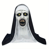 NNETM Synthetic Latex Spooky Nun Mask Halloween Costume