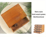 NNETM Timeless Elegance: 3-Layer Vintage Wooden Desktop Organizer
