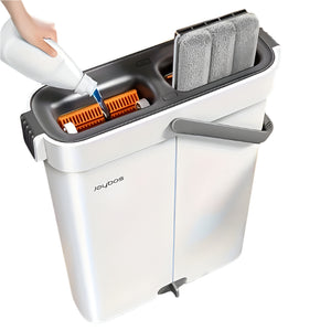 NNETM Hands-Free Flat Mop Cleaning Set with Bucket