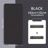 NNETM Premium 0.8cm Thick Black Yoga Mat with Carry Strap