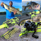 NNETM Ultralight 5-Section Travel Fishing Rod with Comfortable EVA Handle - Yellow
