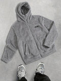 NNETM Men's Plush Hooded Zip Cardigan