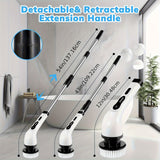 NNETM 8 Brush Heads Cordless Electric Cleaner Handle