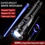 NNETM LED Flashlight with COB Work Light Rechargeable (5000LM)