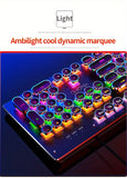 NNETM Caller Mechanical Keyboard - 104 Keys, Green Axis, Backlit, Wired USB, Black [Green Axis]