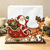 Wooden Santa Sleigh Reindeer Christmas Napkin Holder