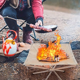 NNETM Outdoor Folding Stainless Steel Fire Pit Rack