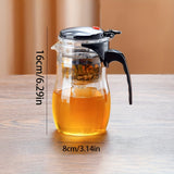 NNETM Easy-Press Glass Tea Infuser One-Touch Brewing
